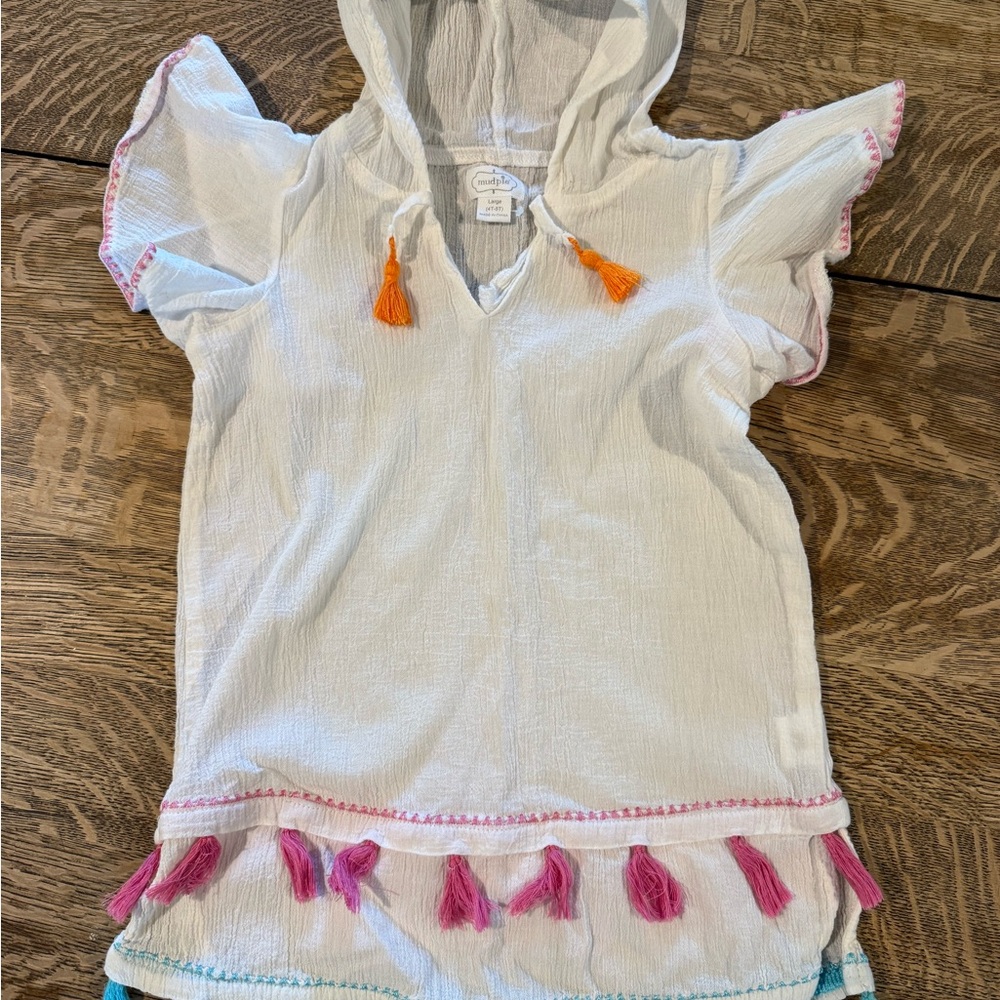Mud Pie Hooded Cover-Up with Tassels